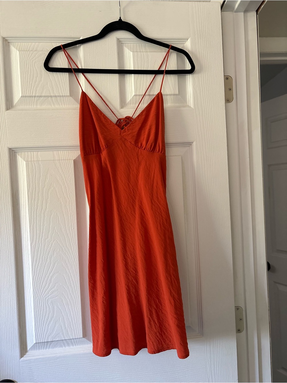 Madewell Vibrant Orange Spaghetti-Strap Dress